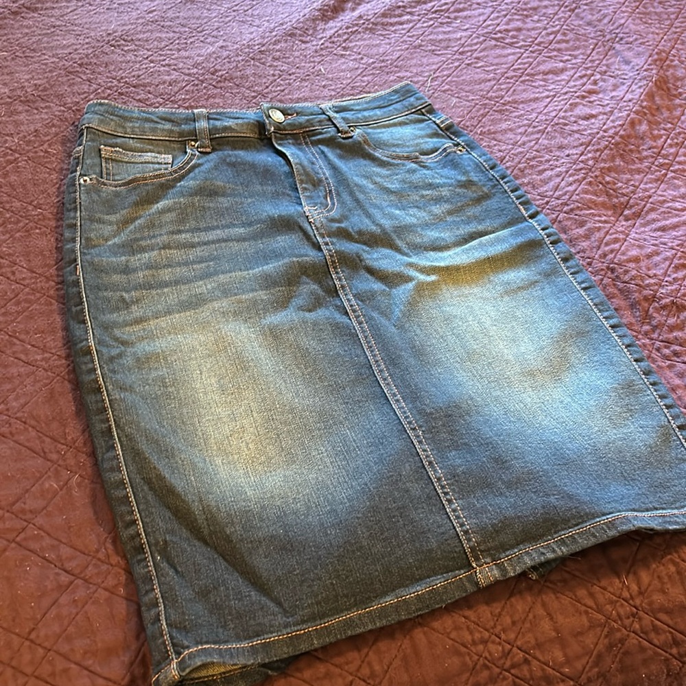 2 Sable denim skirt, knee length, size Medium